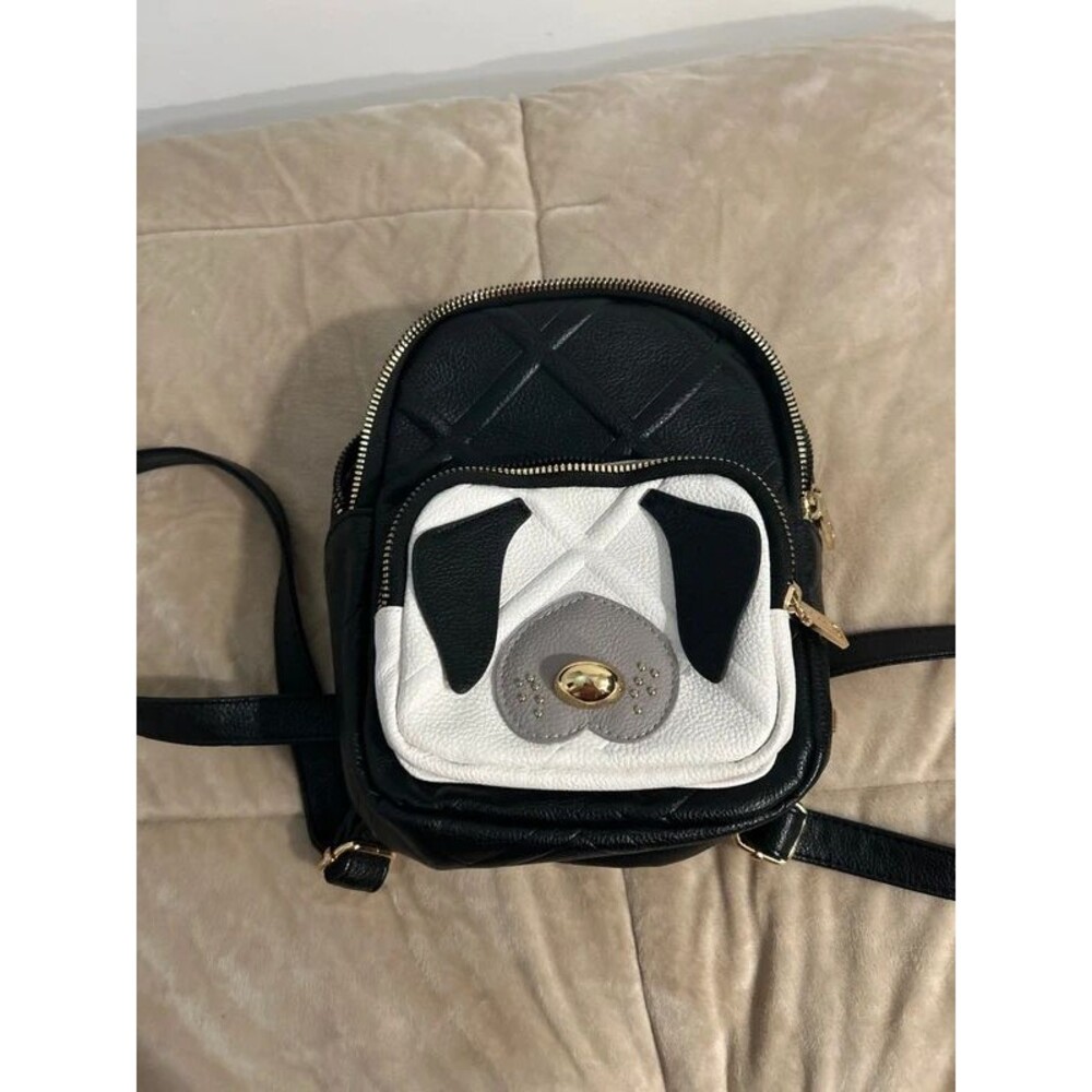 Betsey Johnson Mini Dog Face Backpack Rose Lining